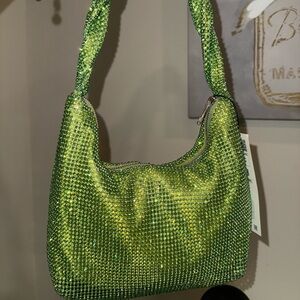 Zara Green Rhinestone Shoulder Bag